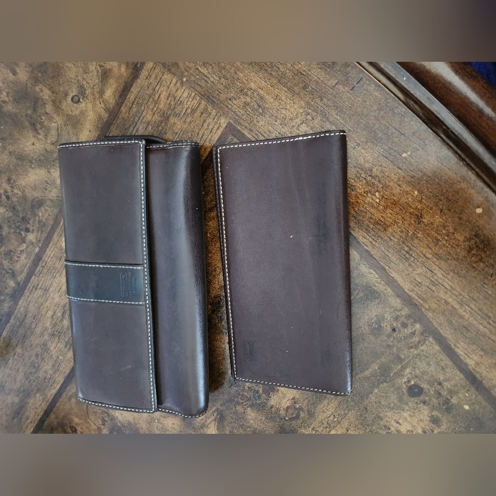 Coach leather long wallet & checkbook wallet
